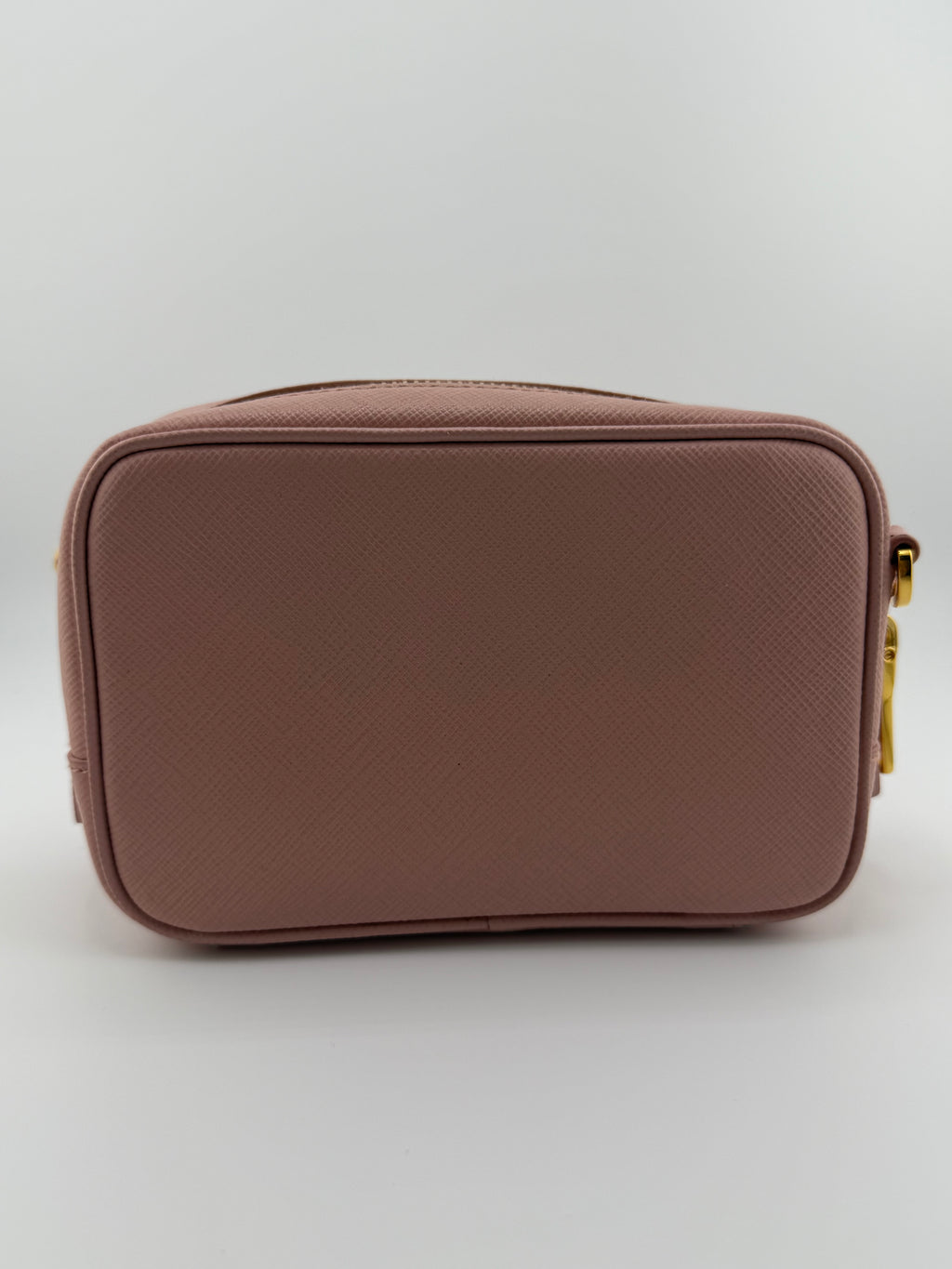 Prada Saffiano Mini Crossbody Bag – Blush Pink with Gold Hardware