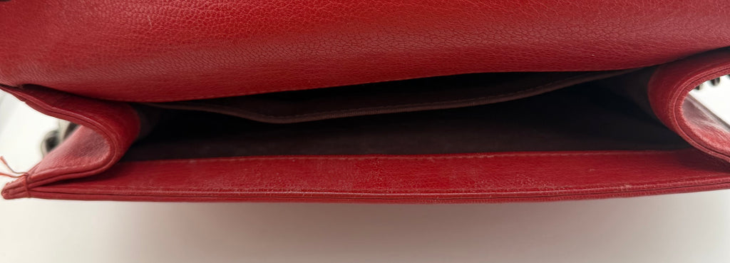 Chanel Medium Boy Bag Quilted Leather Red with Ruthenium Hardware