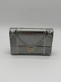 Christian Dior Diorama Silver Micro Cannage Patent Leather Wallet on Chain - Full Set