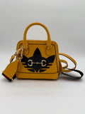 Gucci x adidas Horsebit 1955 Mini Top Handle Bag Yellow Leather with Two Straps