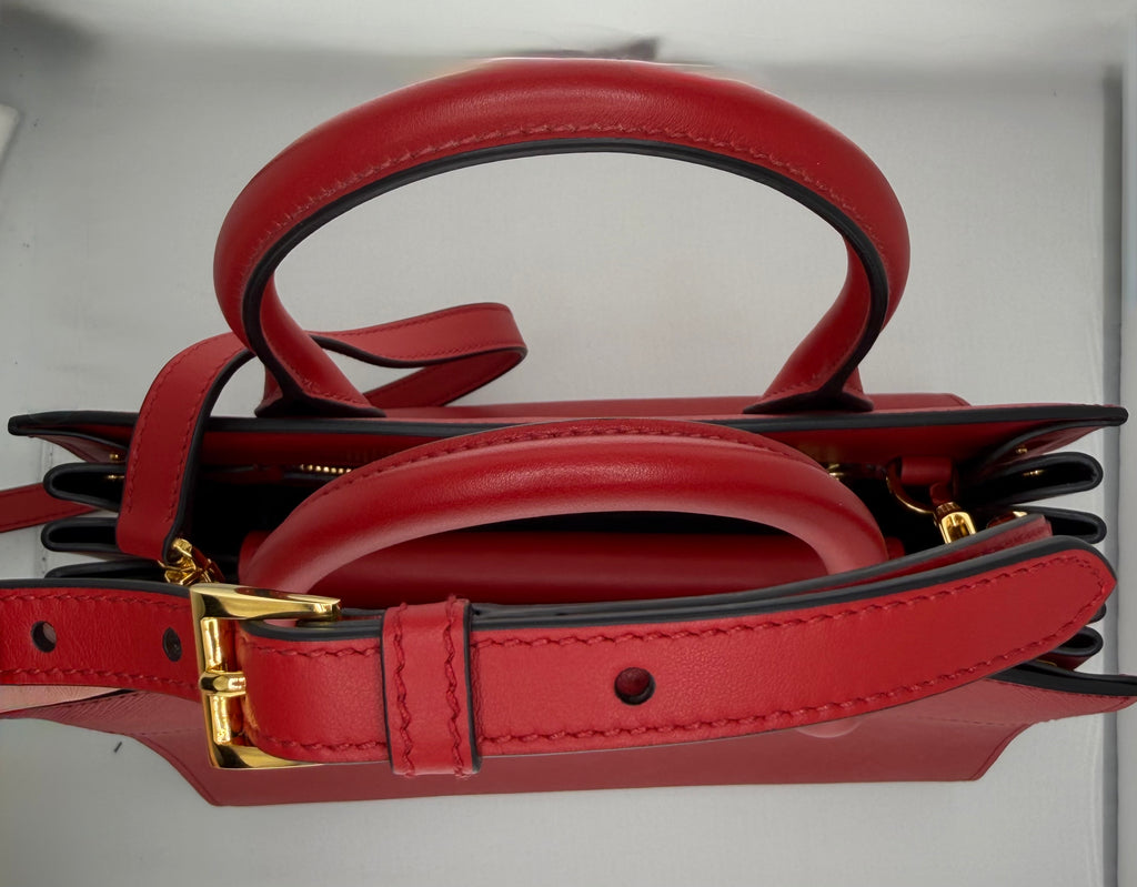Prada Bibliothèque Red Saffiano Accordion Tote | The Lux Doctor
