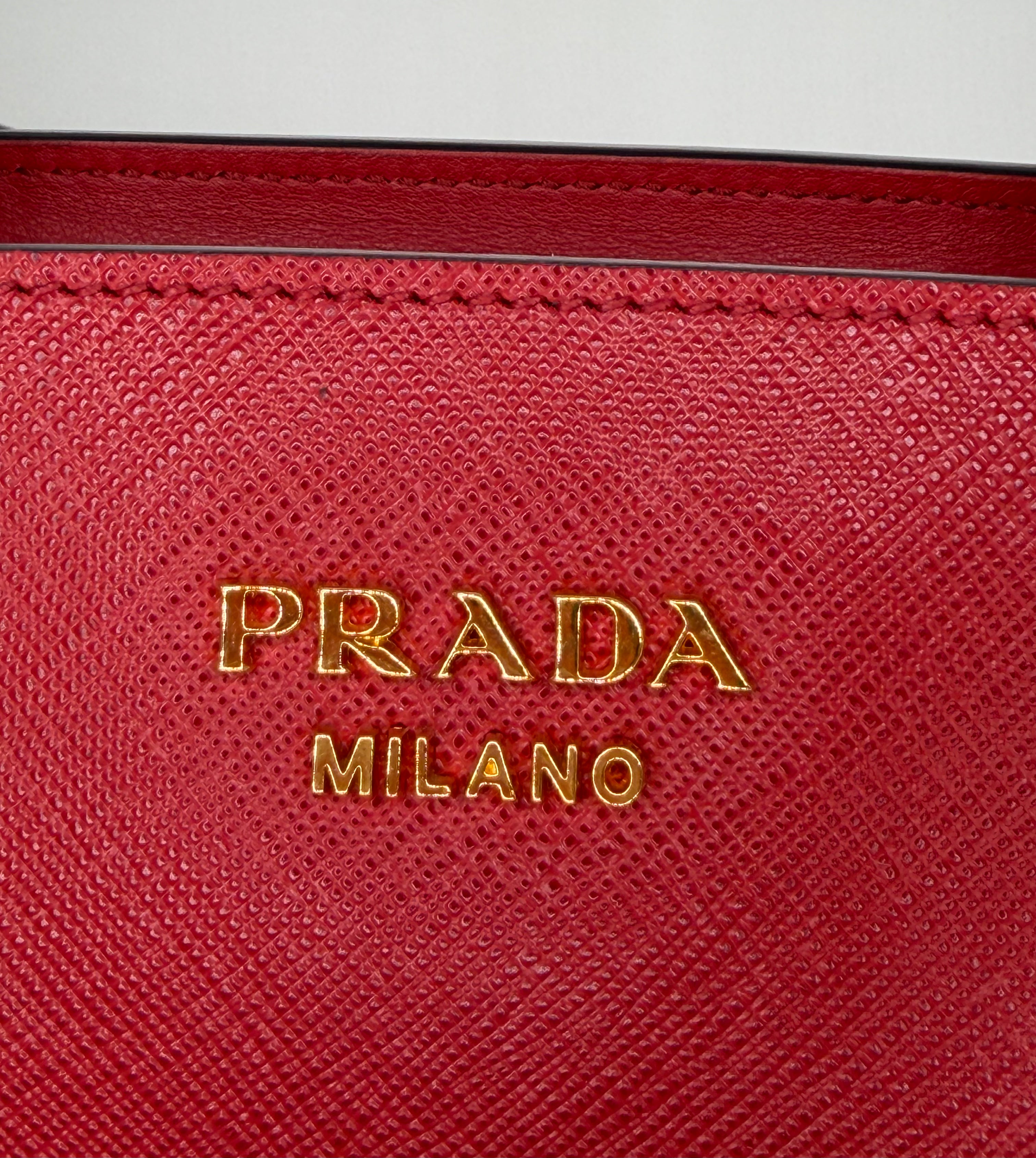 Prada Bibliothèque Red Saffiano Accordion Tote | The Lux Doctor
