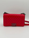 Chanel Boy Bag Medium – Hot Pink Patent Leather with Ruthenium Hardware (Series 17)