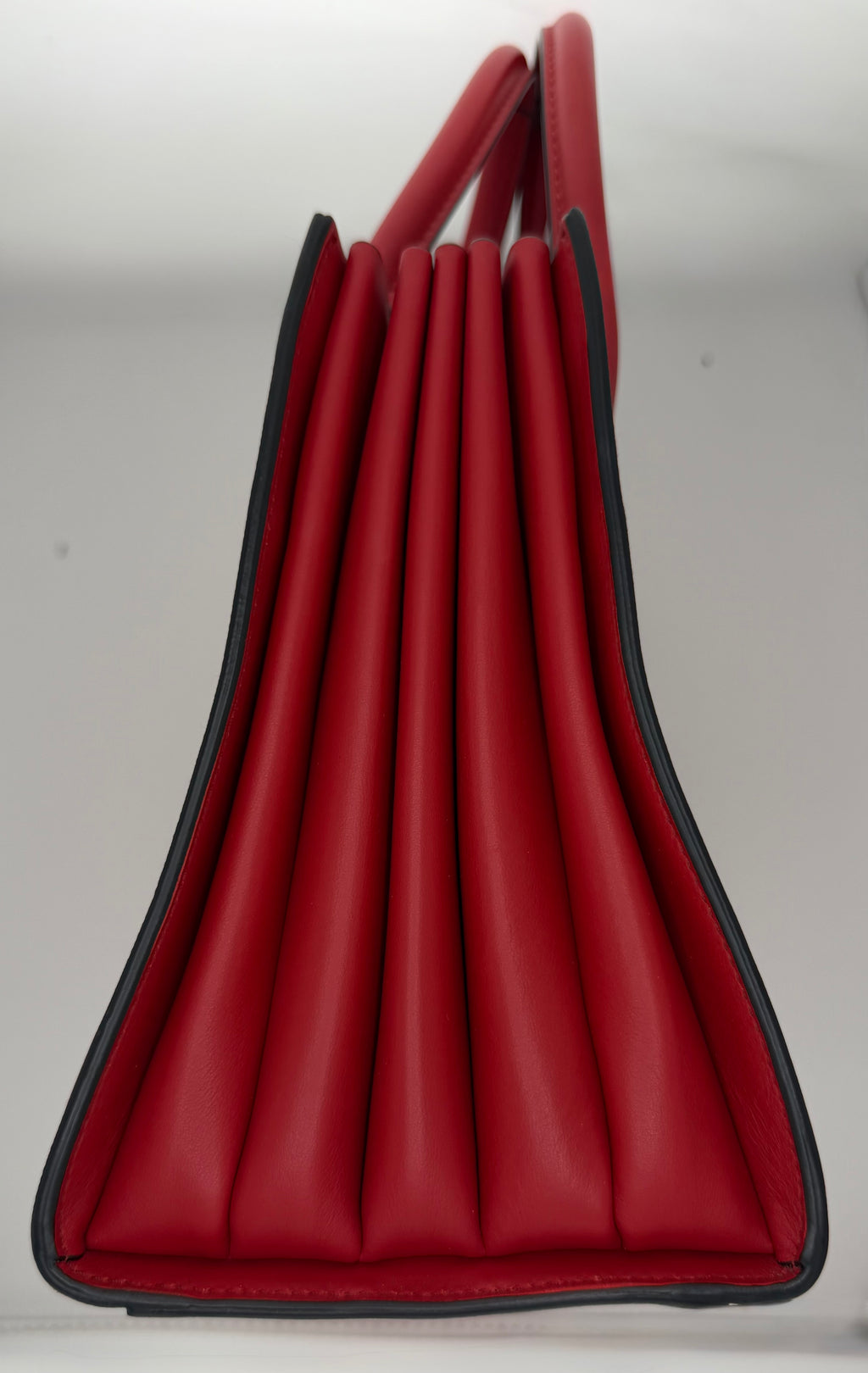 Prada Bibliothèque Red Saffiano Accordion Tote | The Lux Doctor
