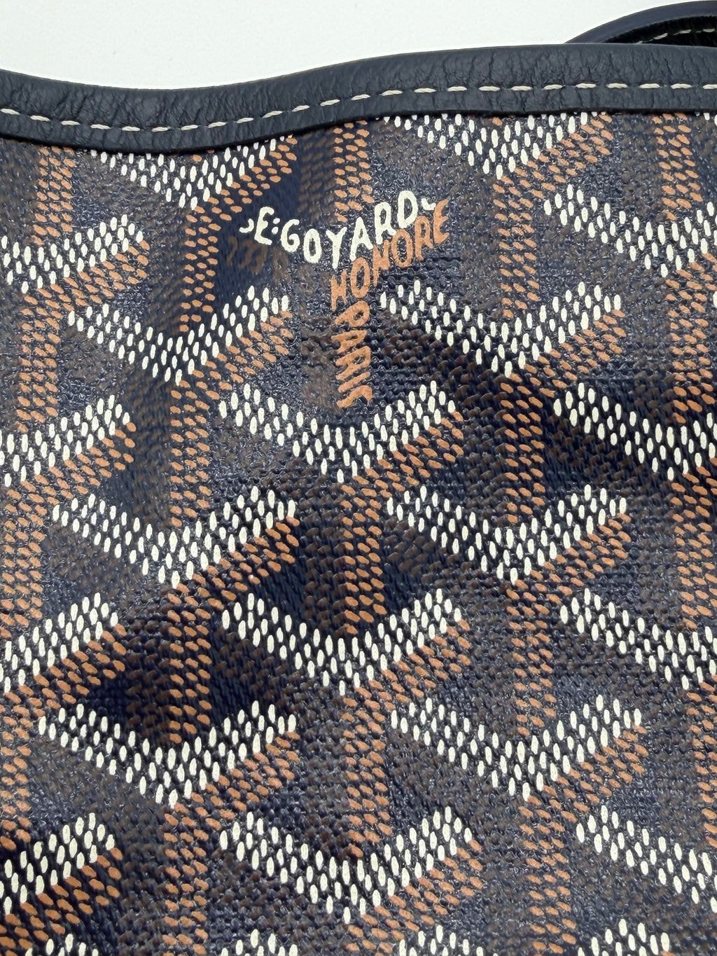 Goyard Mini Anjou Tote Navy Goyardine Reversible Bag | Made in France