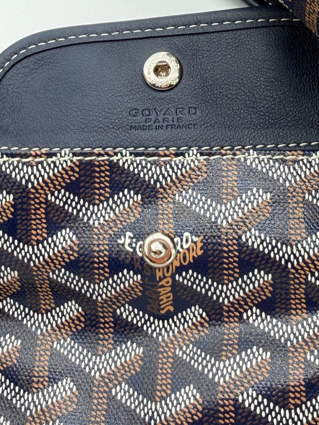 Goyard Mini Anjou Tote Navy Goyardine Reversible Bag | Made in France