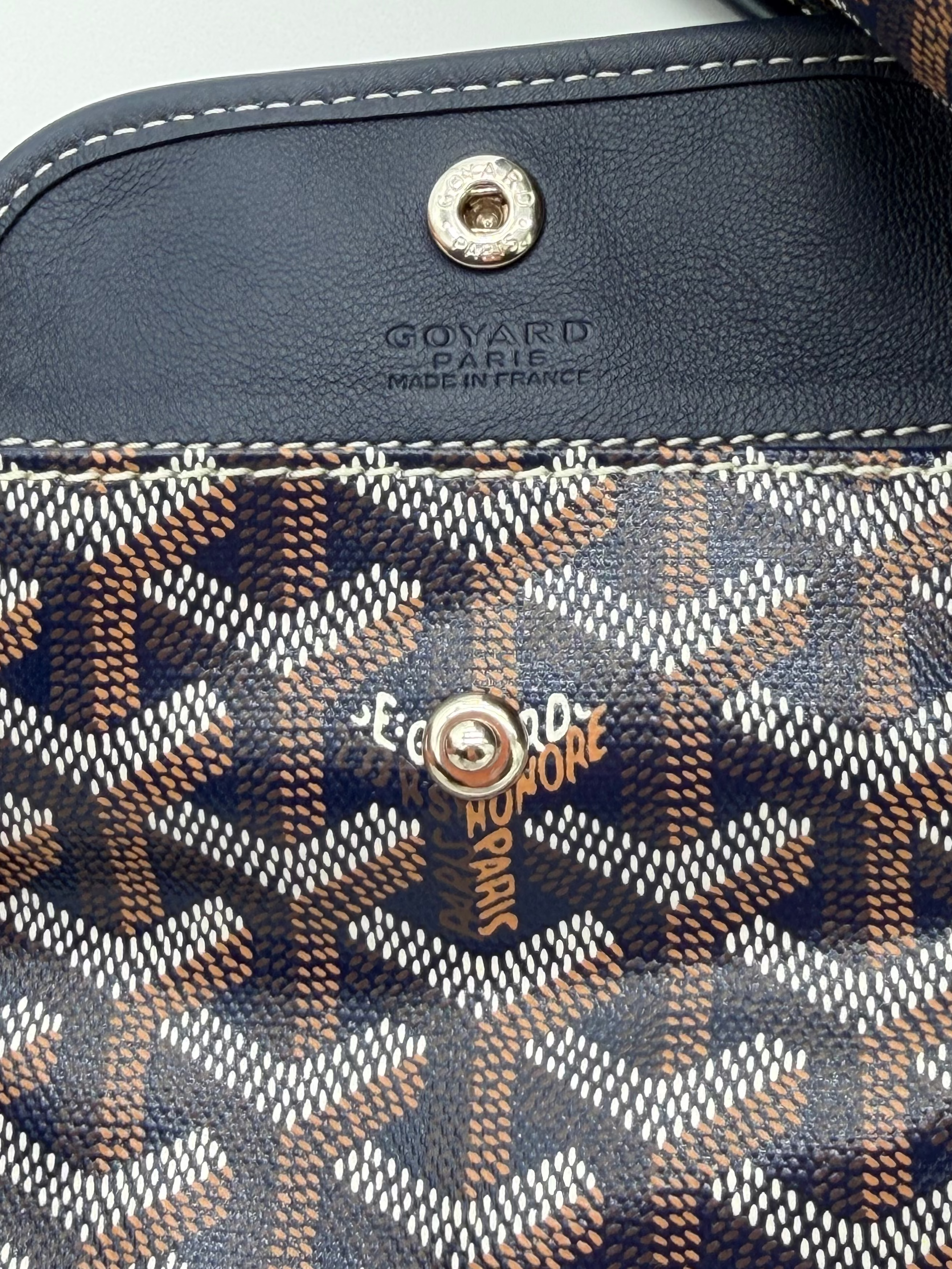 Goyard Mini Anjou Tote Navy Goyardine Reversible Bag | Made in France