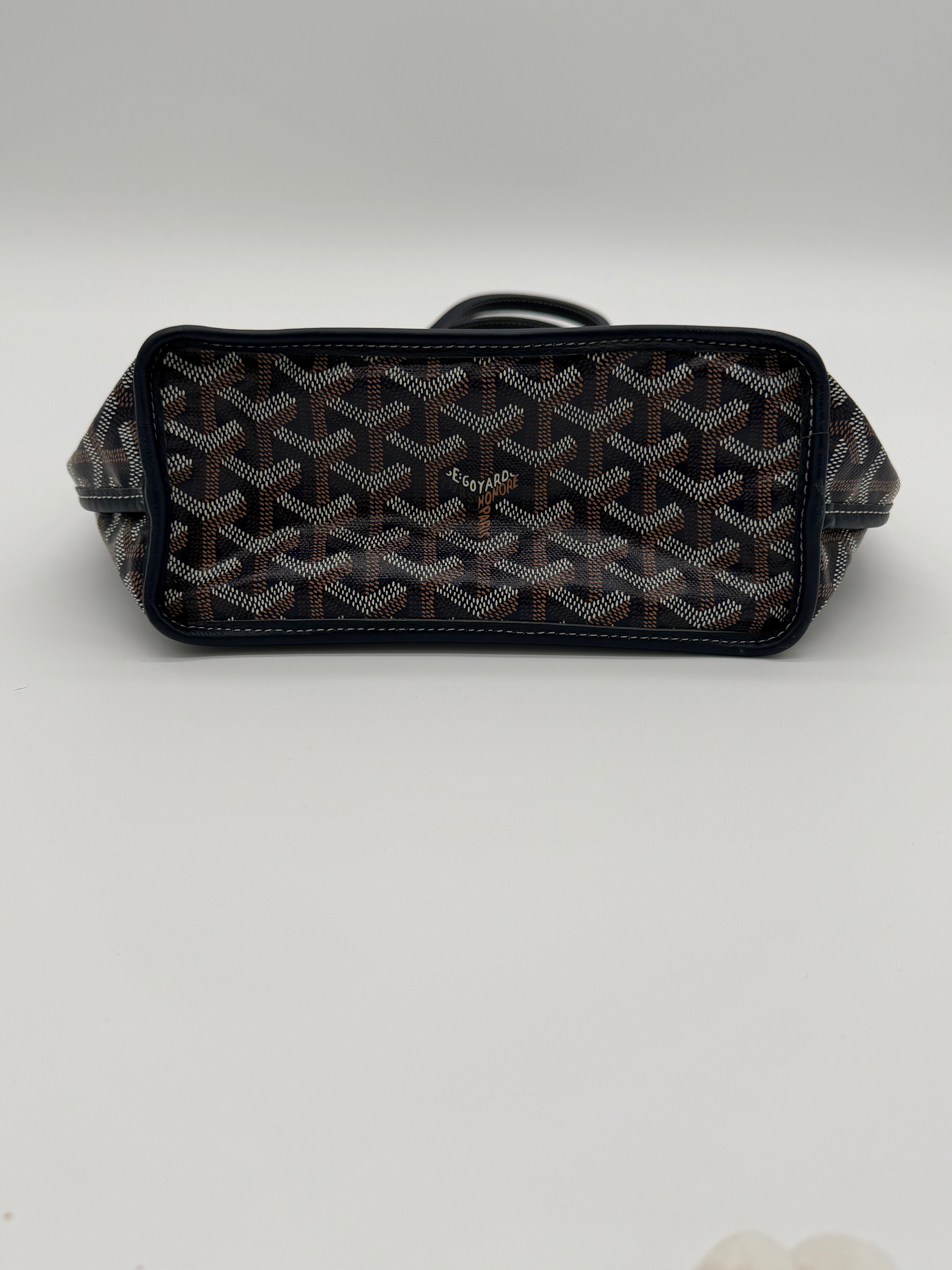 Goyard Mini Anjou Tote Navy Goyardine Reversible Bag | Made in France